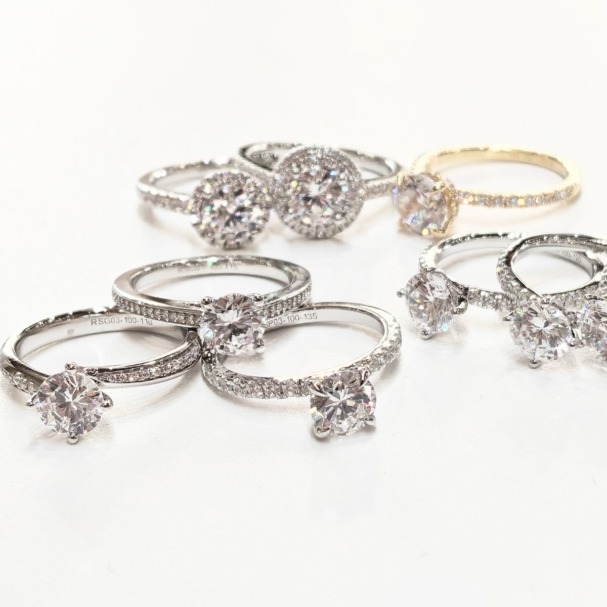 Toulson Jones Jewellers portfolio piece, A Saturday on the diamond case  engagement rings £485 to £16,500
